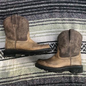 Ariat FATBABY 14729 Women's US 7B Taupe Suede Leather Western Boots